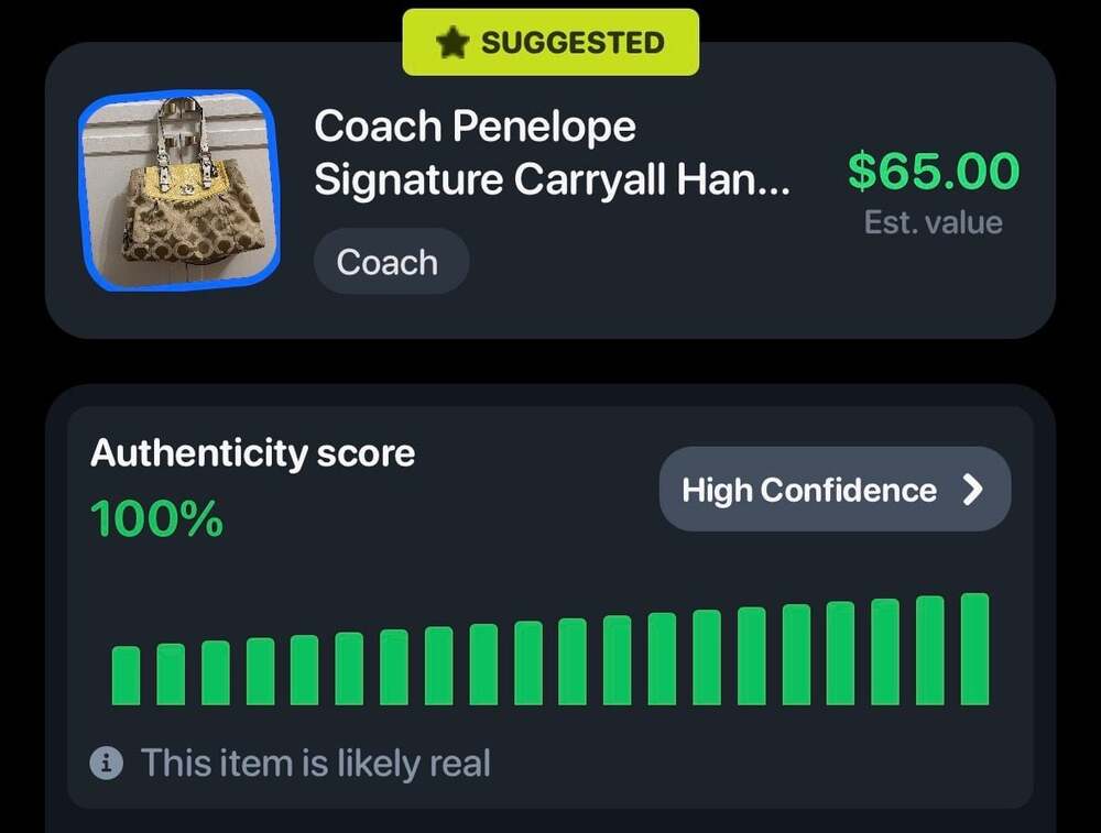 Coach Penelope Signature Carryall Handbag Khaki Yellow 14578 - Picture 8 of 8